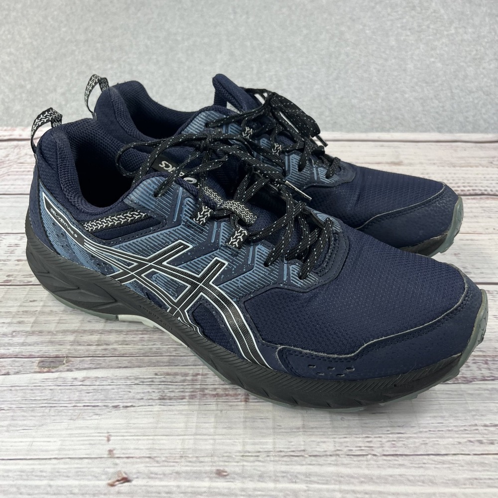 Asics Gel Venture 9 Mens Sz 12 Blue Mesh Lace Up Trail Shoes Running Hiking